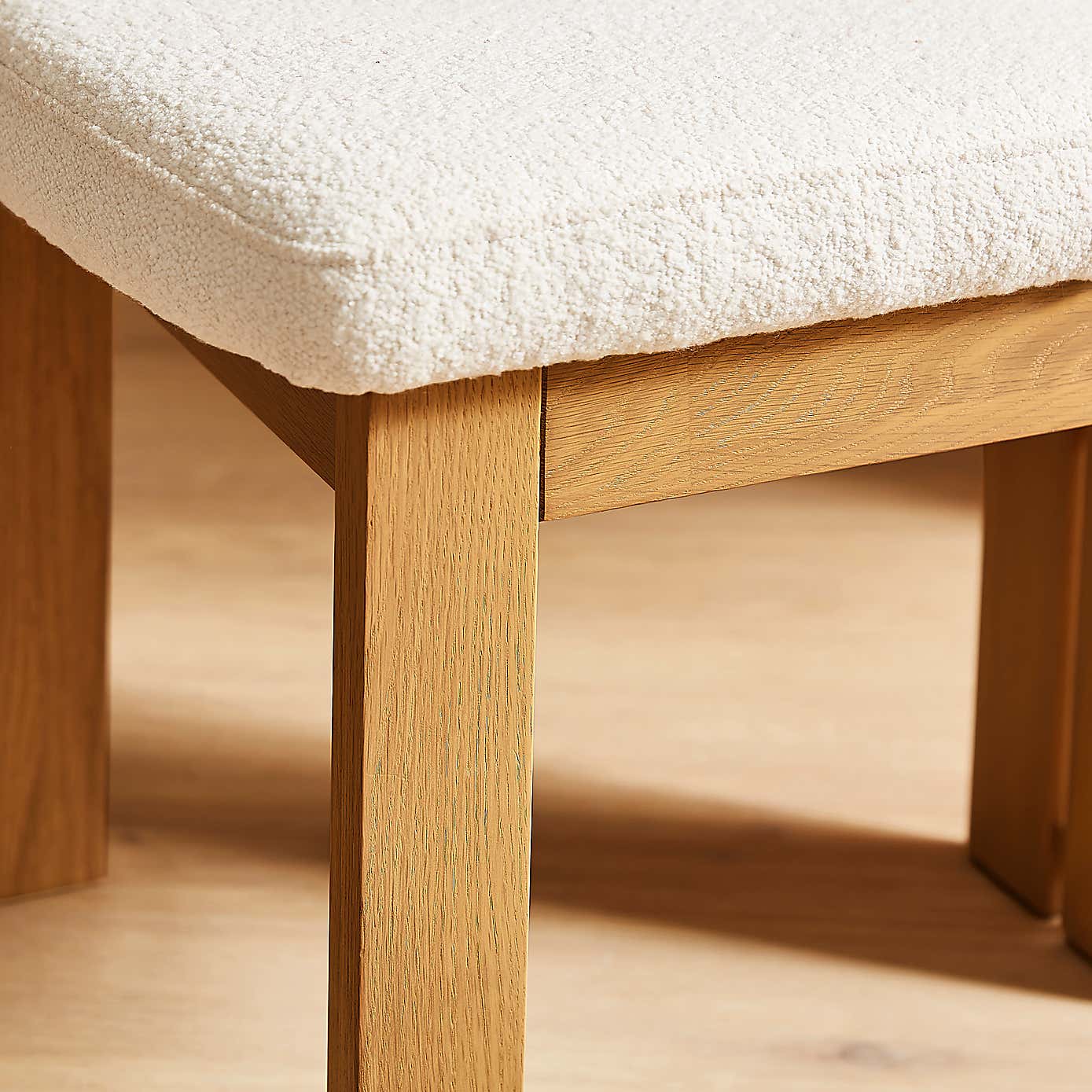 Lovato Dining Chair Stained Oak, Ivory Boucle