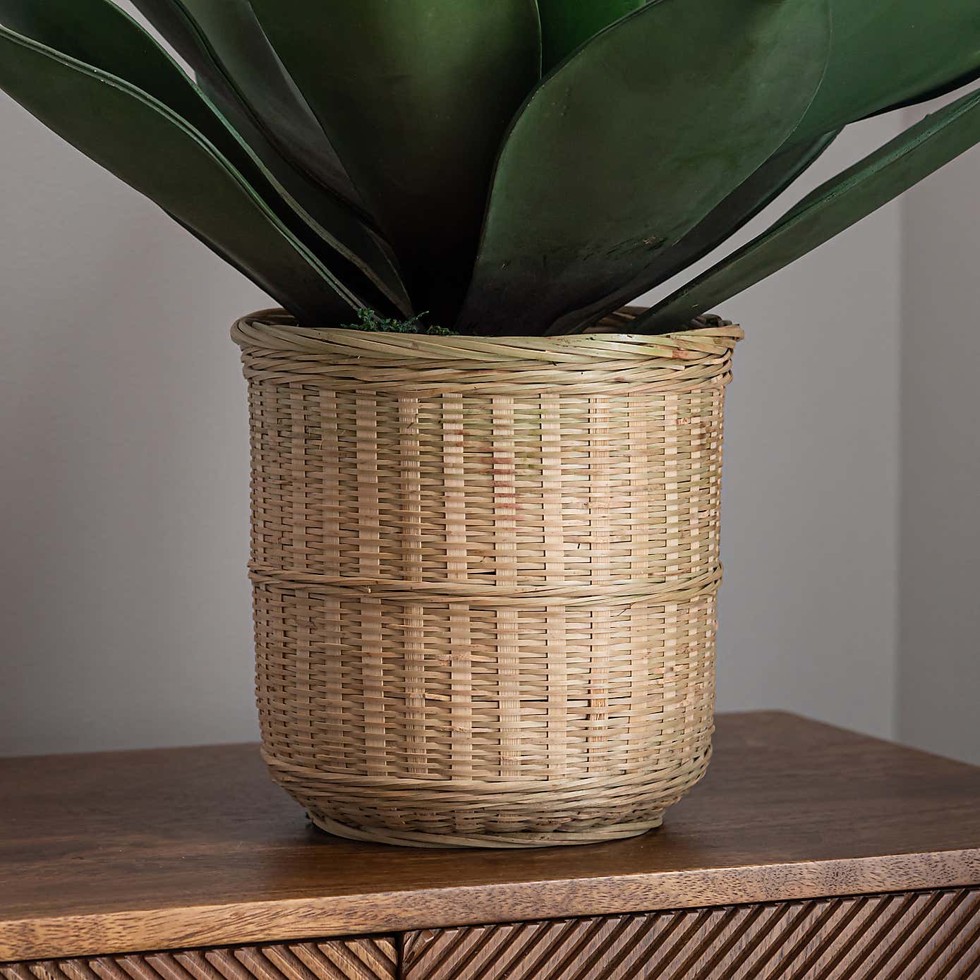 Artificial Agave in Bamboo Plant Pot