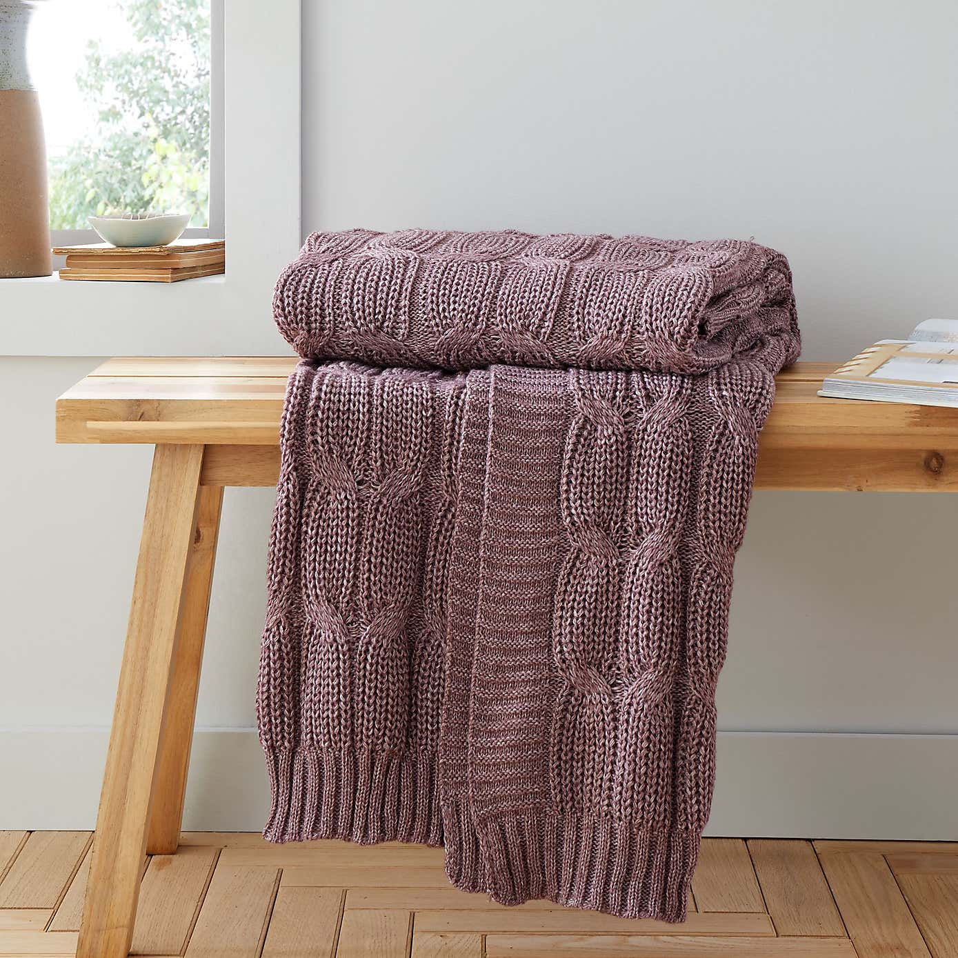 Chunky Marl Knit Throw 130cm x 170cm