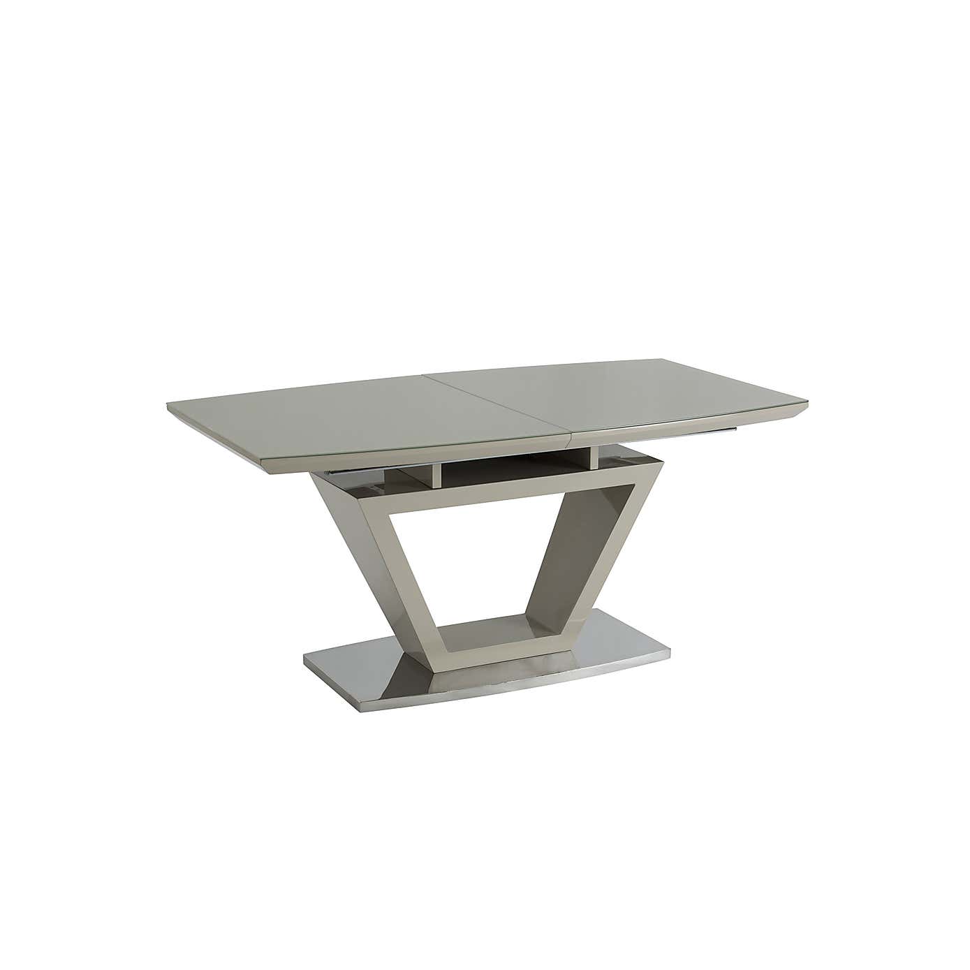 Aspen Extendable 6 Seater Dining Table Grey Glass