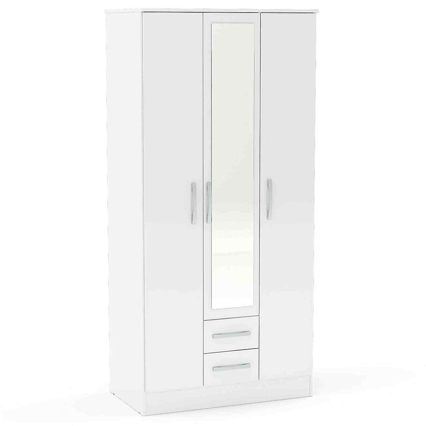 Lynx Grey Triple Mirrored Wardrobe