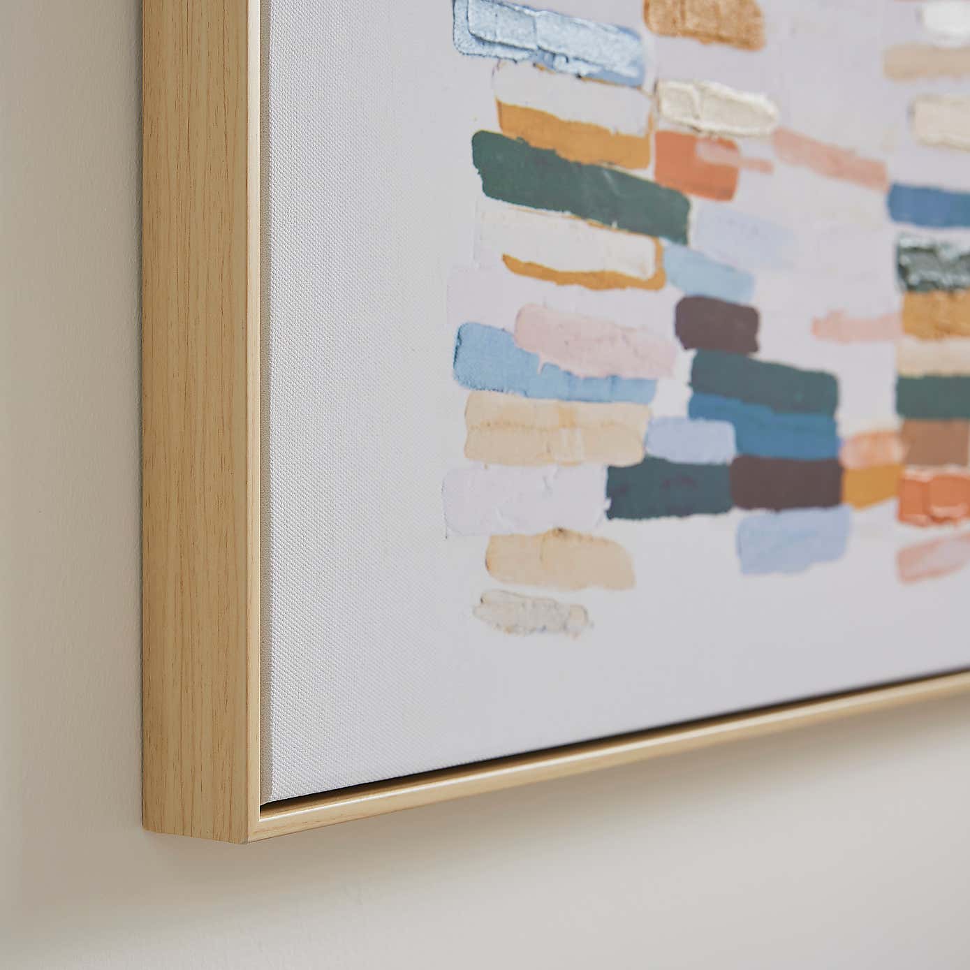 Elements Dashes Framed Canvas