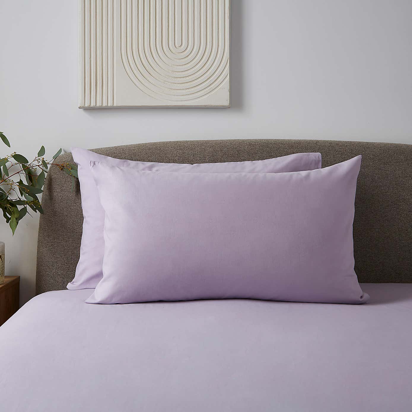 Soft Cotton Plain Standard Pillowcase Pair
