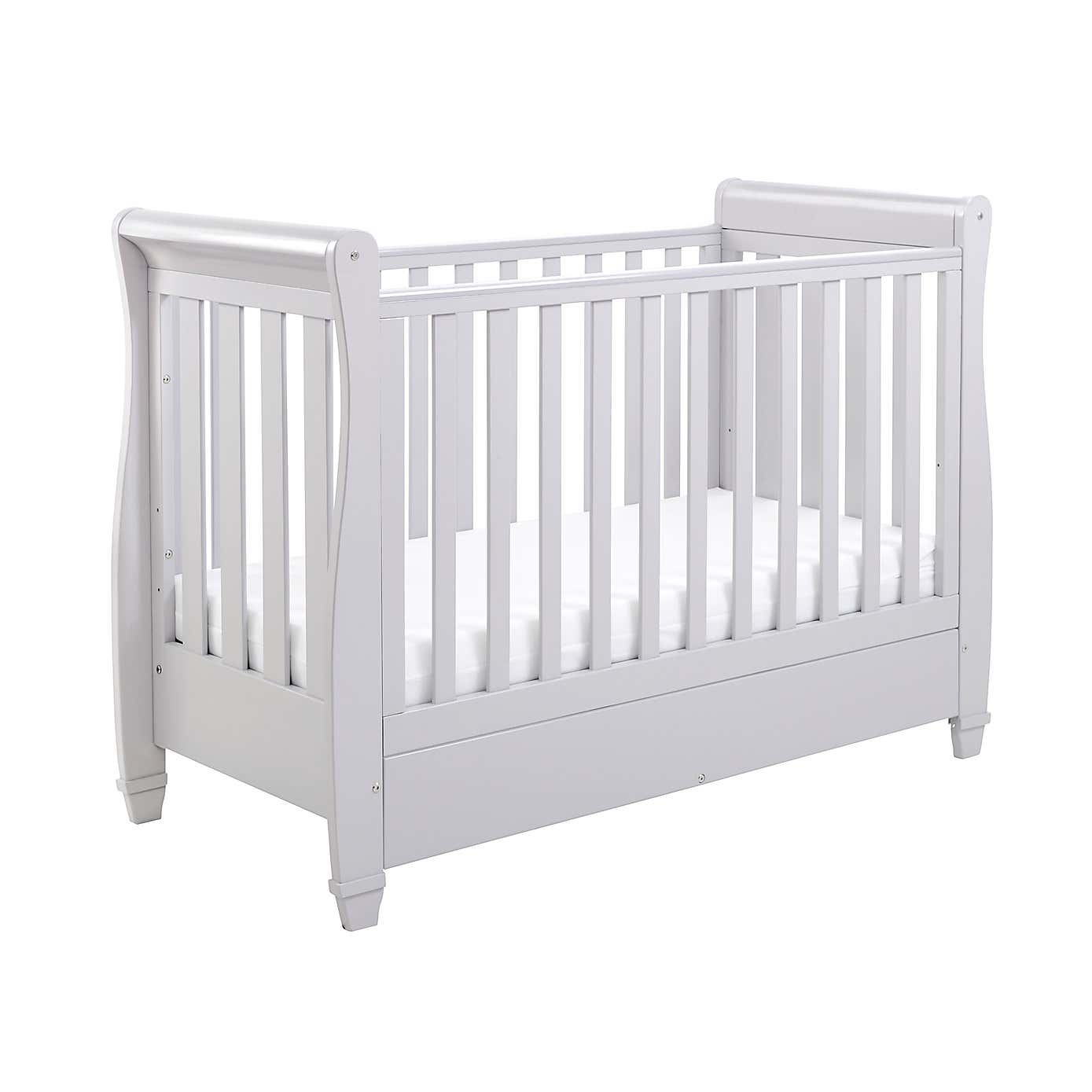 Babymore Eva Sleigh Cot Bed with Drawer