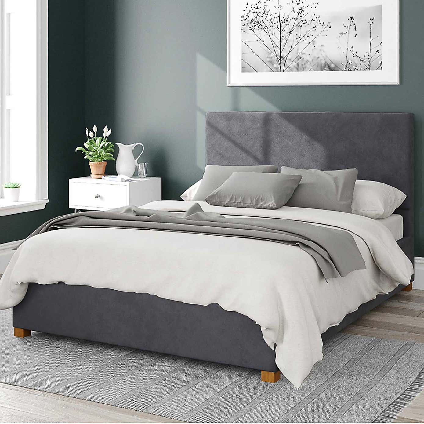 Garland Plush Velvet Ottoman Bed