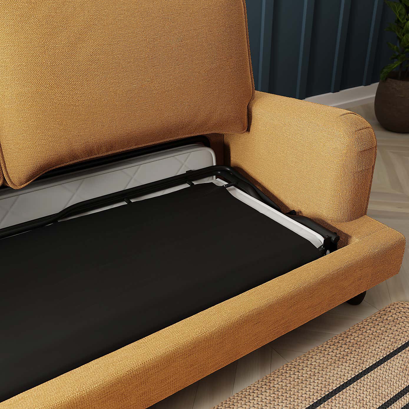 Beatrice Tonal Chenille 3 Seater Double Sofa Bed