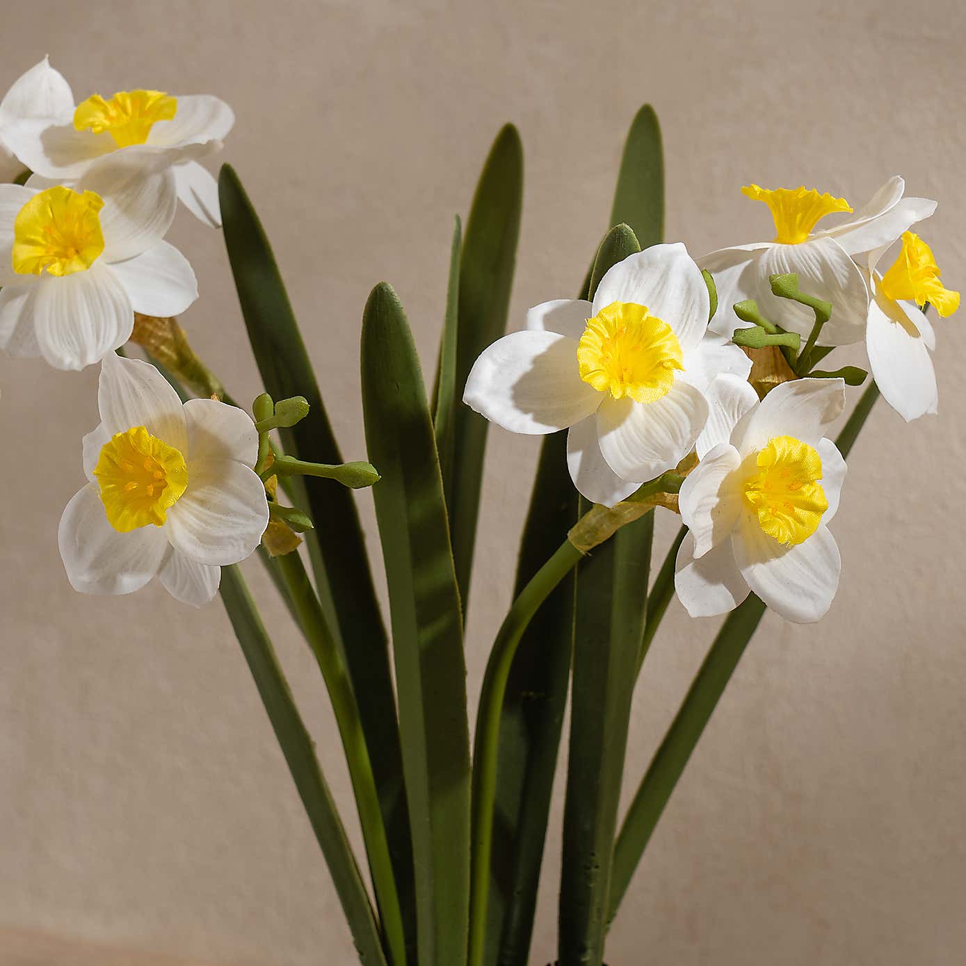 Artificial Daffodil Spray in Ceramic Pot