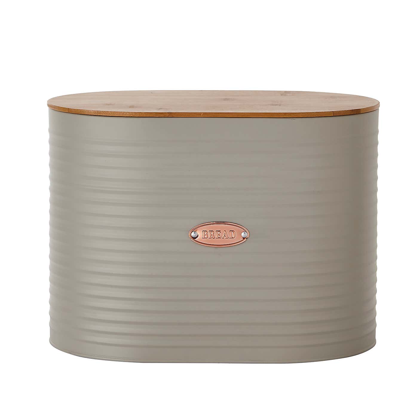 Metal Grey and Copper Bread Bin