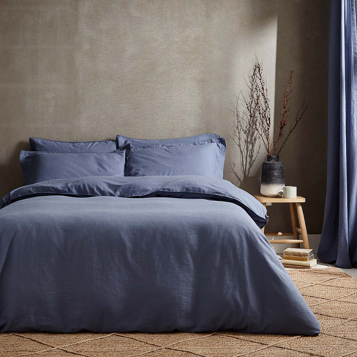 Cotton Linen White Duvet Cover & Pillowcase Set