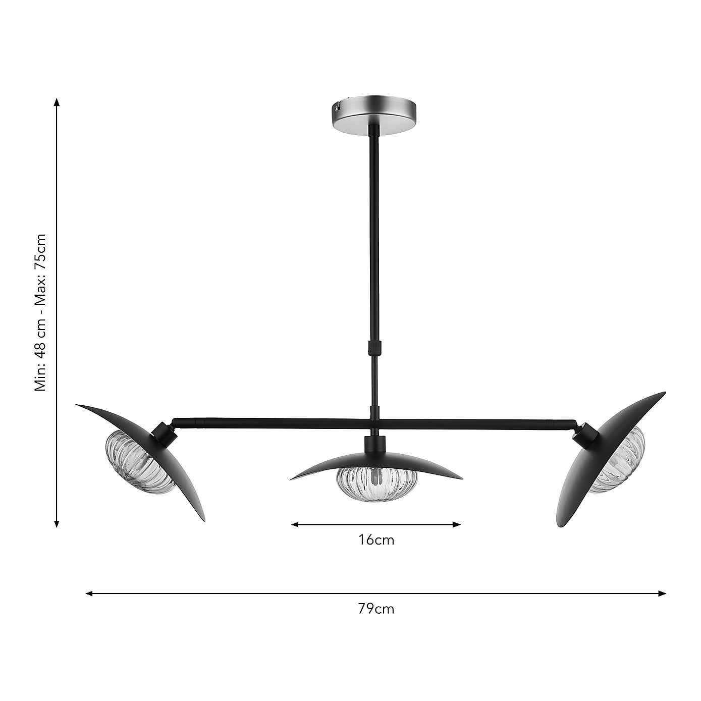 Delano 3 Light Diner Ceiling Light