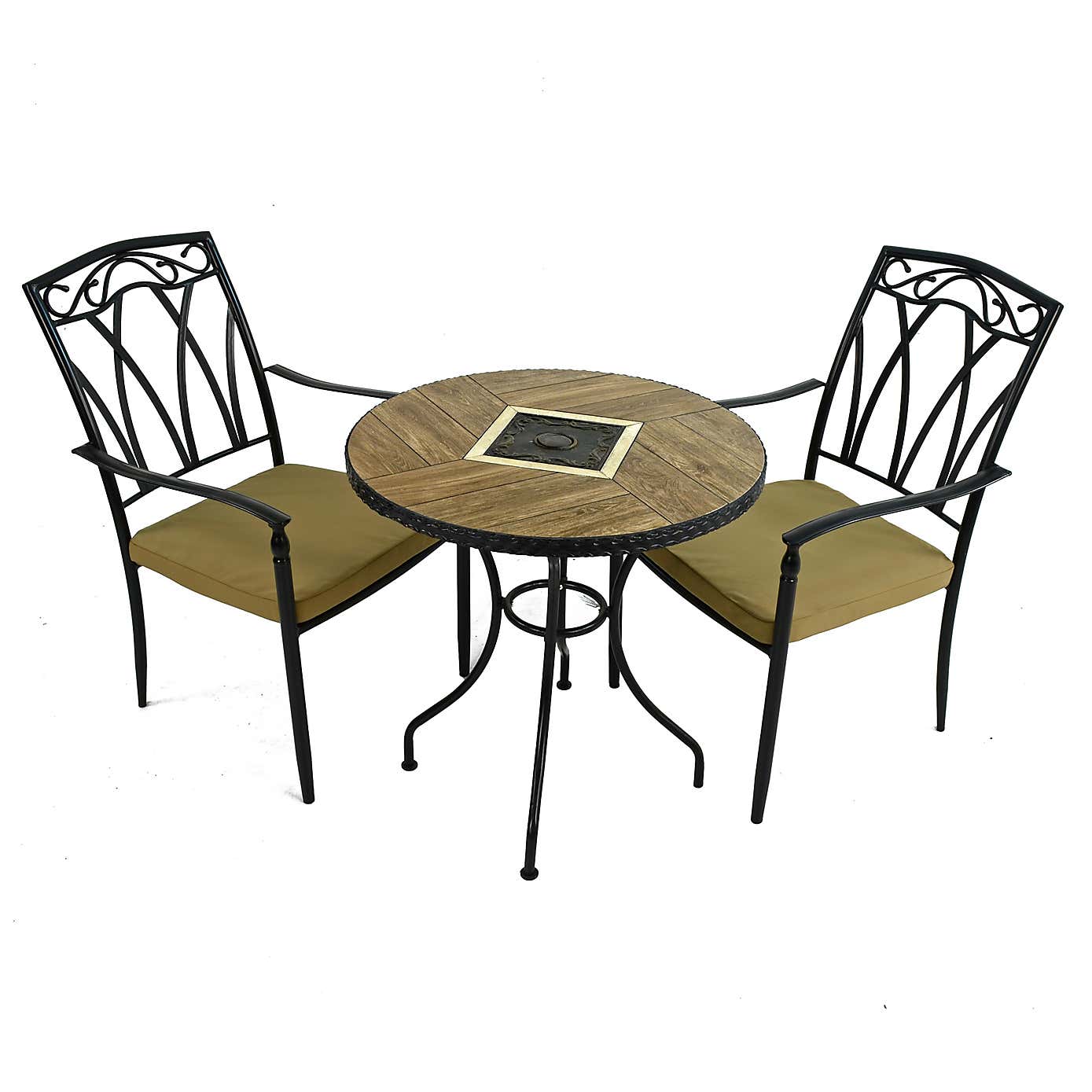 Harrison 71cm Bistro Table Set with 2 Austin Chairs