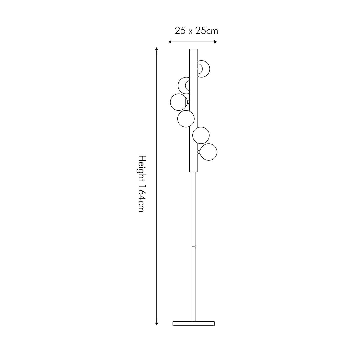 Blair Smoke Glass Ball and Black Metal Floor Lamp