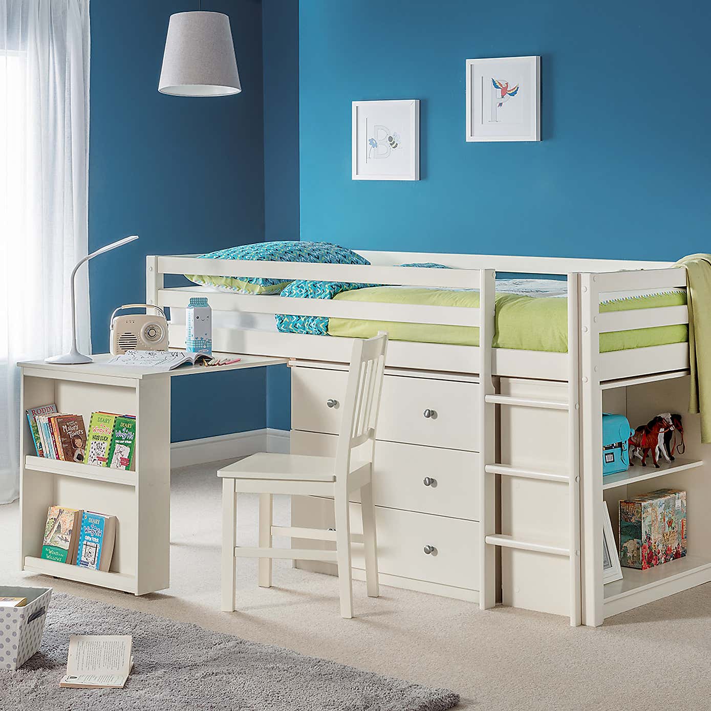 Roxy Single White Midsleeper Bed