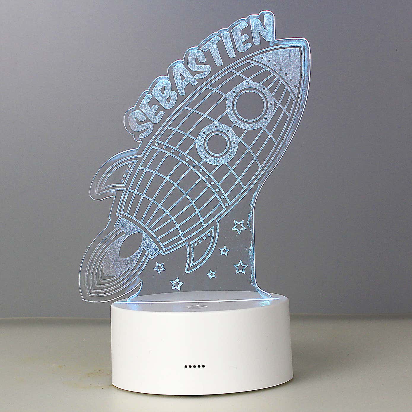 Personalised Space Rocket Colour Changing Night LED Light