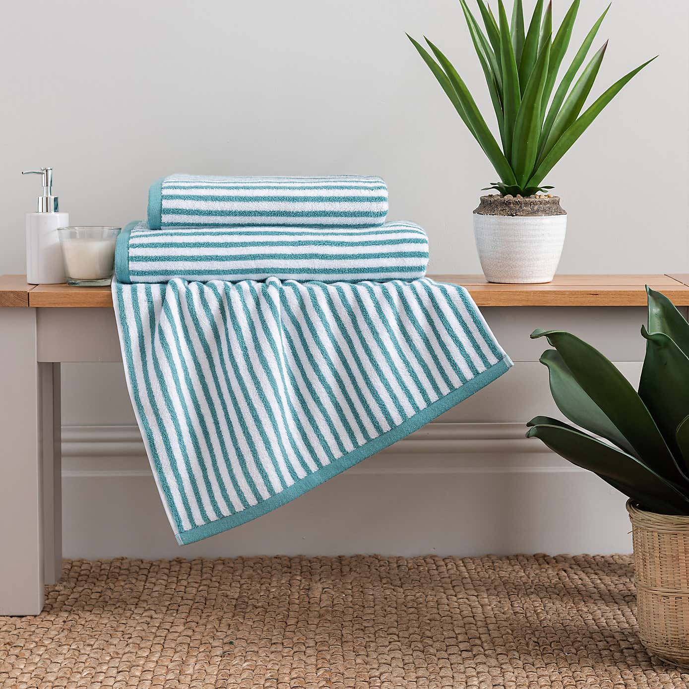 Reversible Striped Cotton Towel