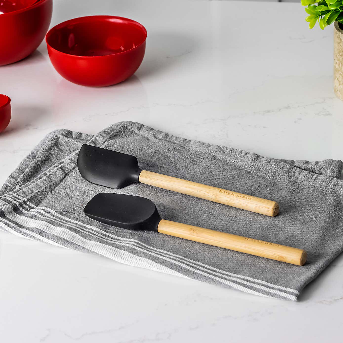 KitchenAid Mini Bamboo 2 Piece Silicone Spatula Set