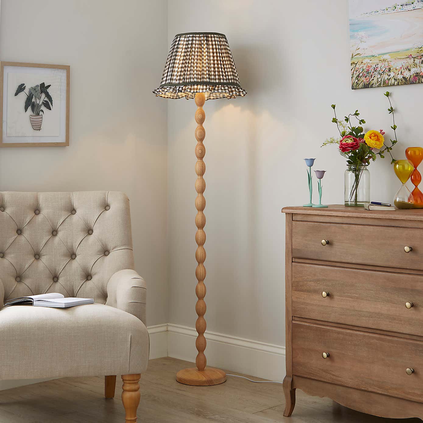 Carys Frilled Gingham Lamp Shade