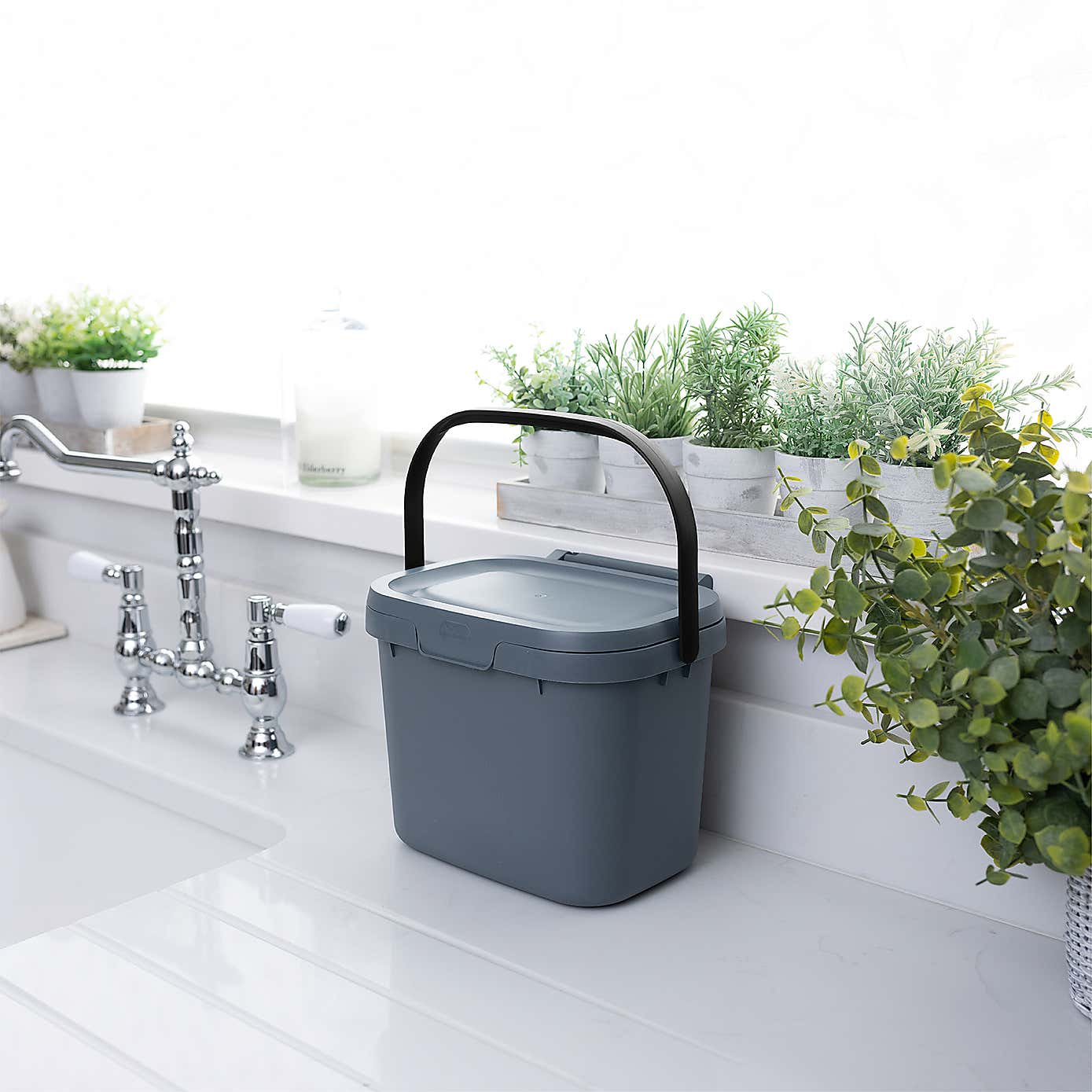 Dunelm Sinkside Caddy 4L Grey