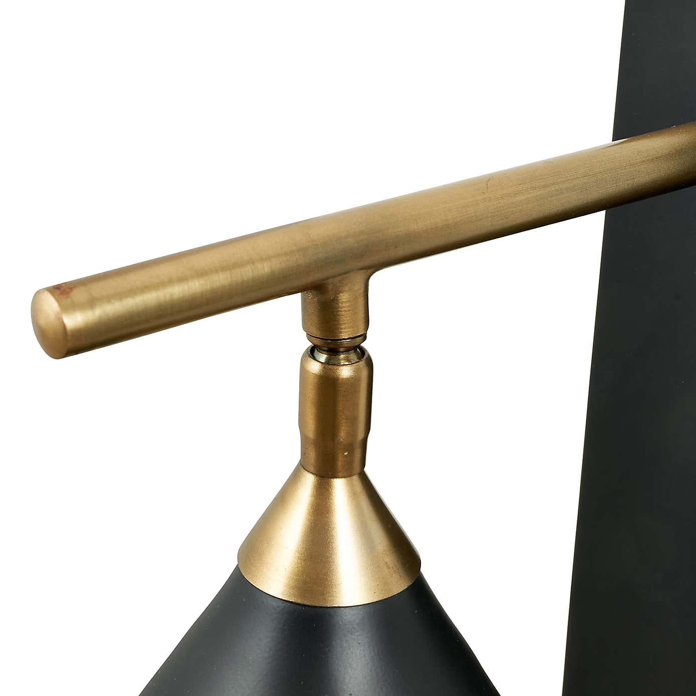 Zeta Matt Black and Antique Brass Wall Light