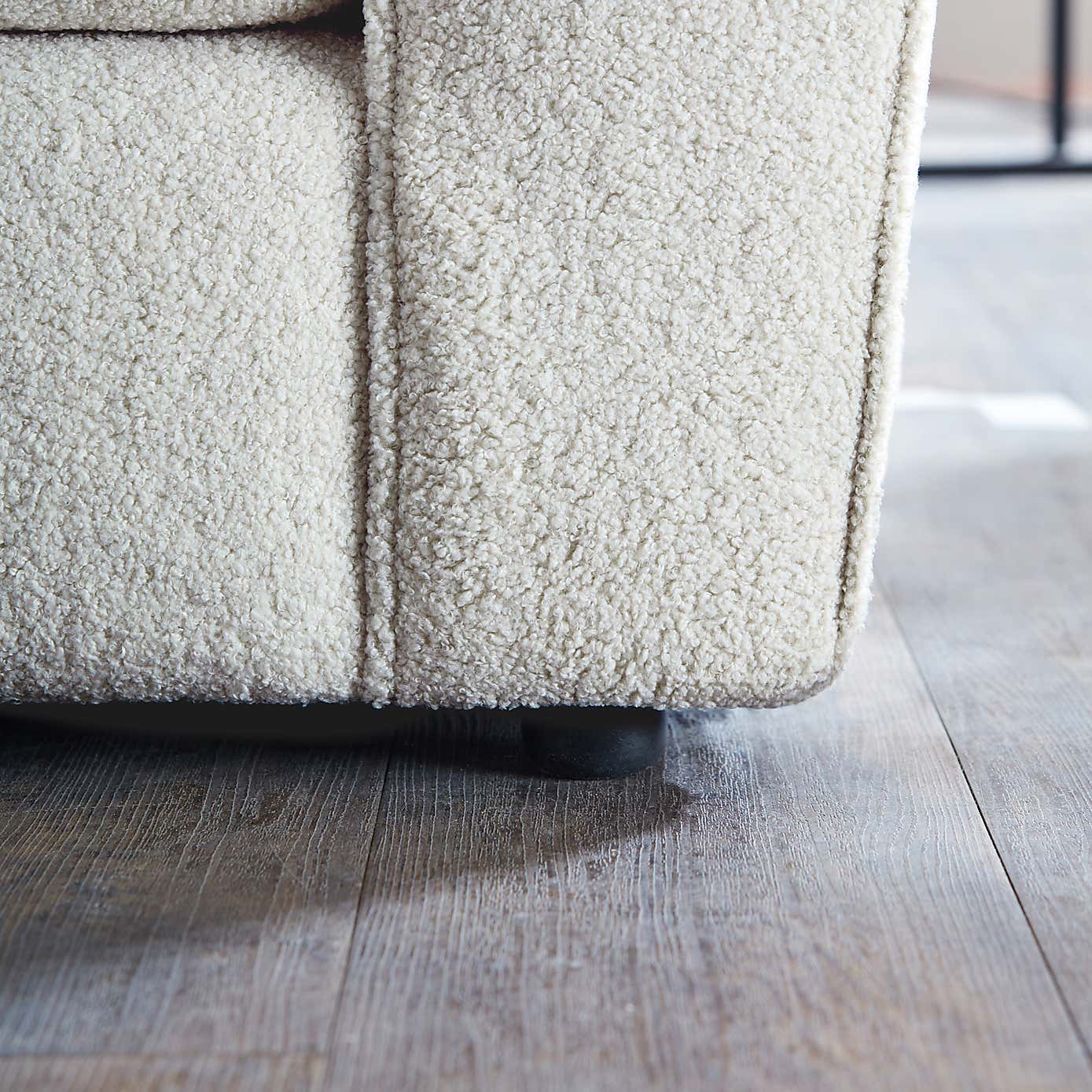 Blake Cosy Sherpa Quilted Arm 2 Seater Sofa Ivory