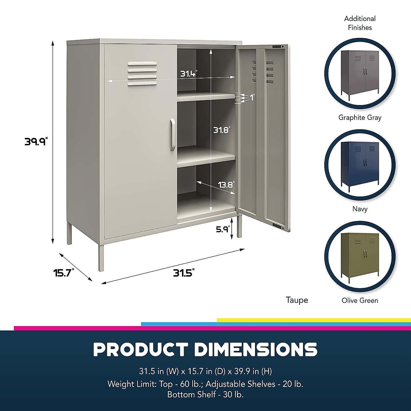 Bradford 2 Door Metal Storage Cabinet