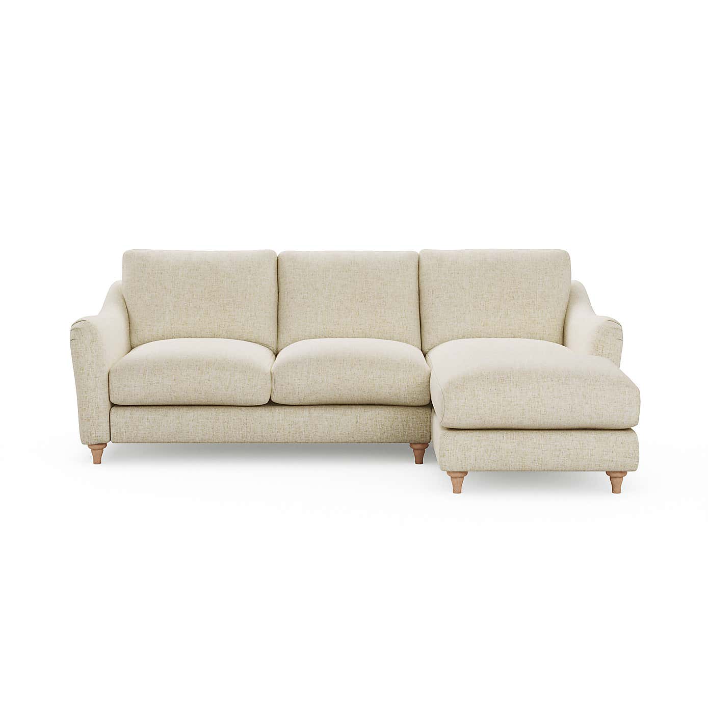 Hattie Slub Faux Linen Corner Chaise