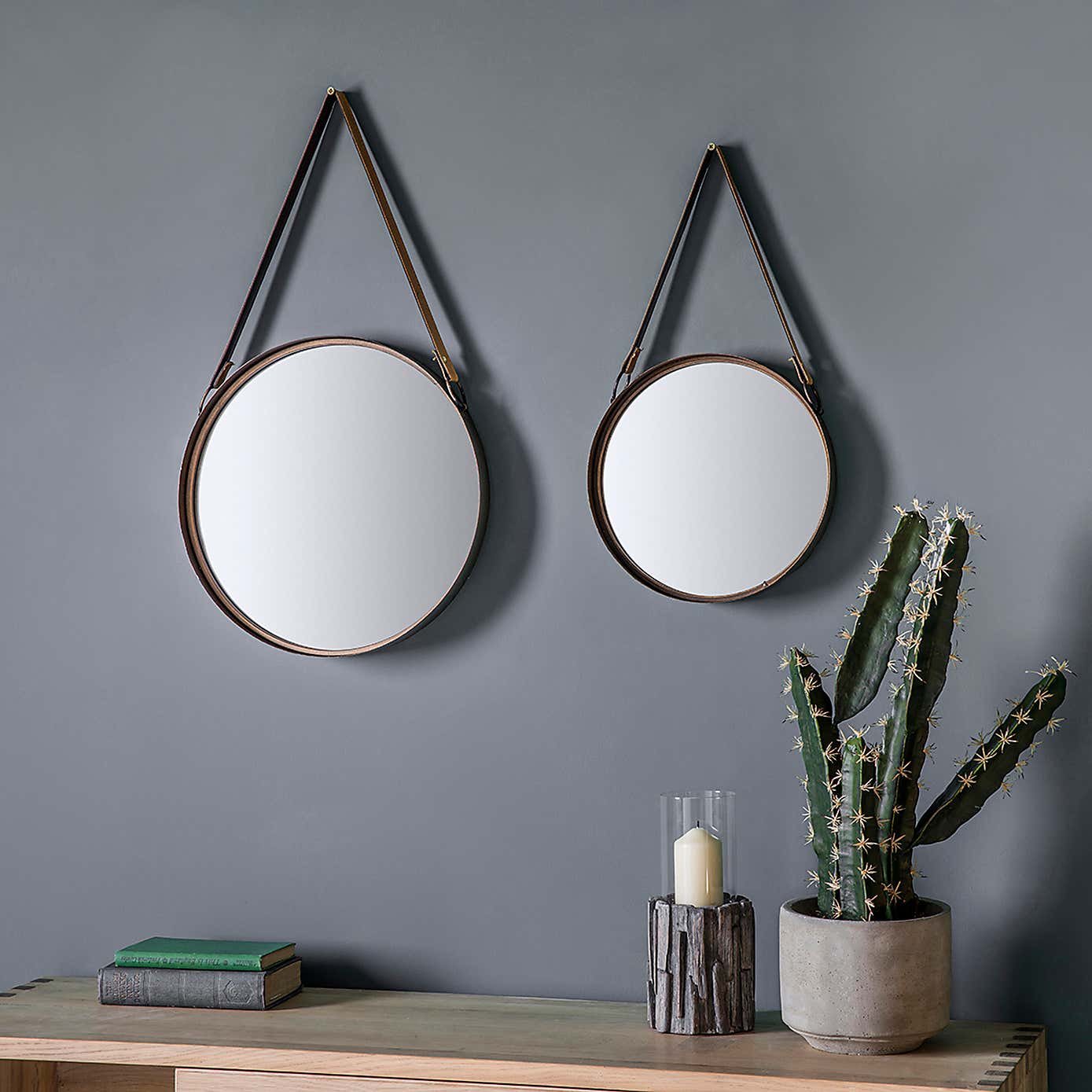 Set of 2 Elkton Hanging Round Wall Mirrors
