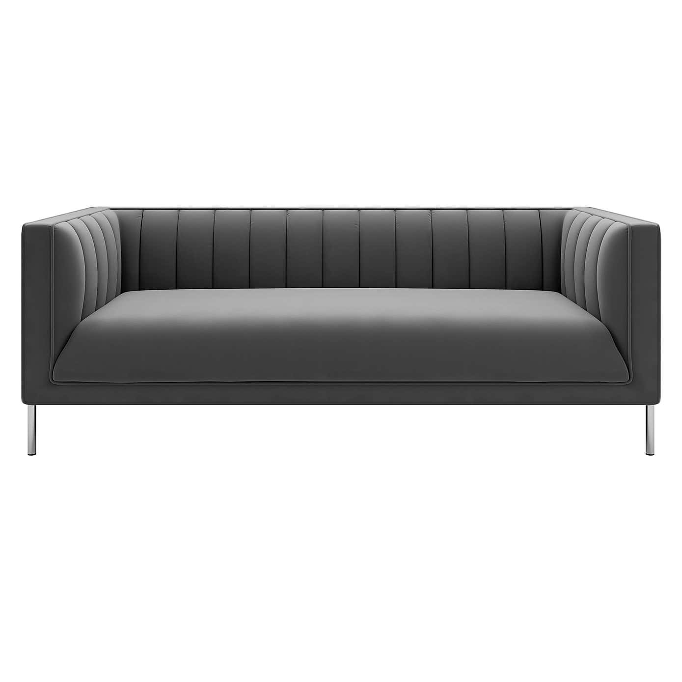 Bellamy Velvet 3 Seater Sofa - Grey