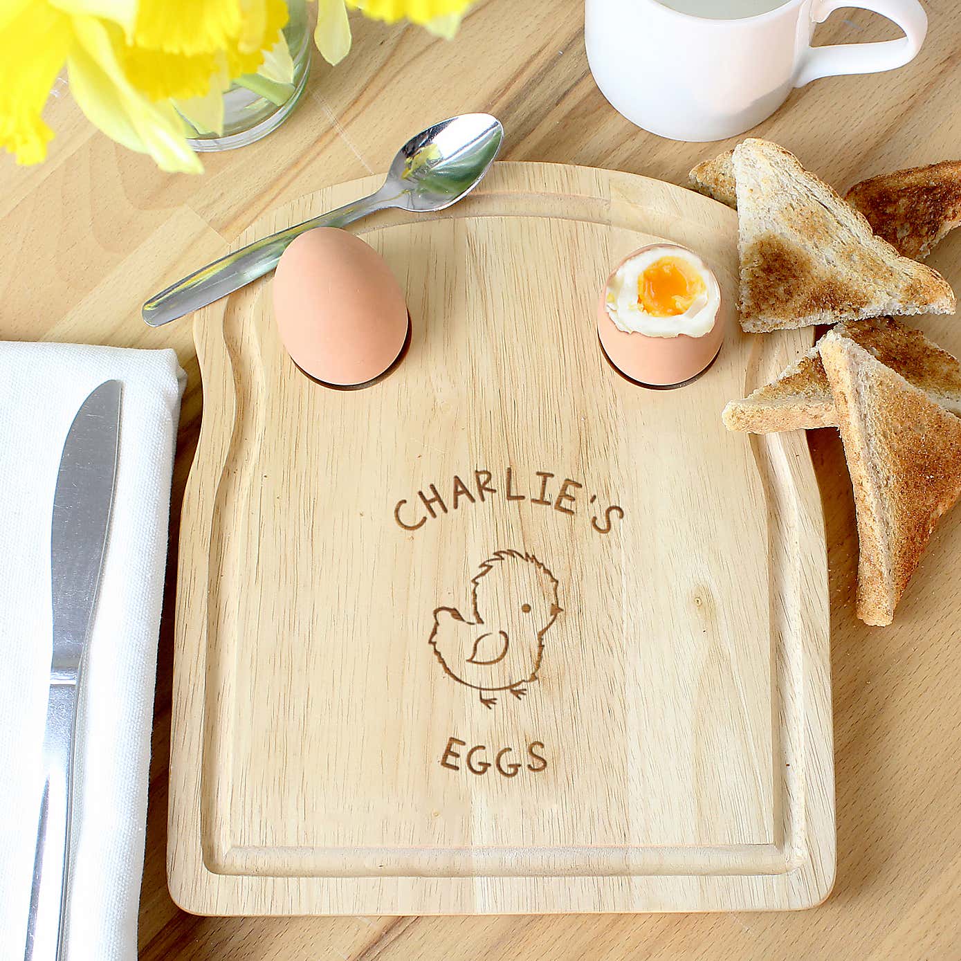 Personalised Chick Egg and Toast Board