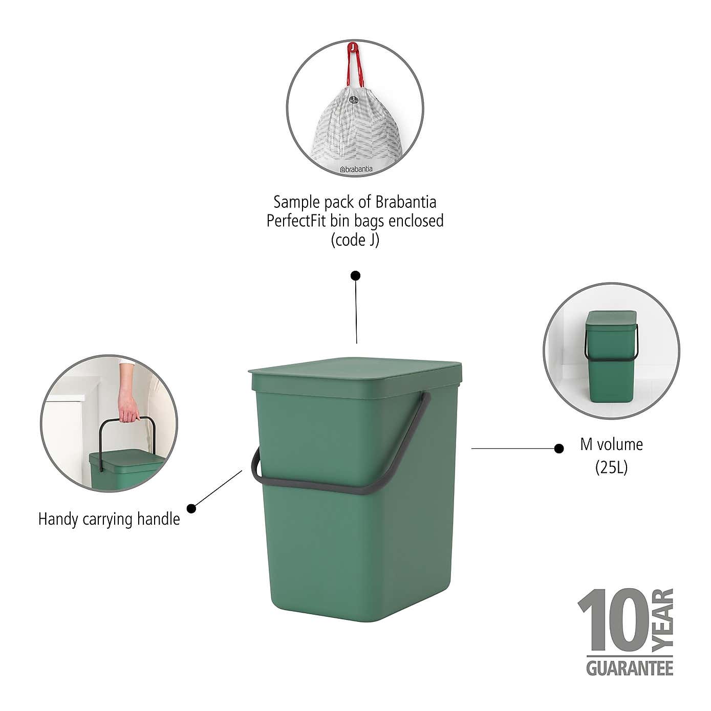 Brabantia Sort & Go 25L Recycle Bin