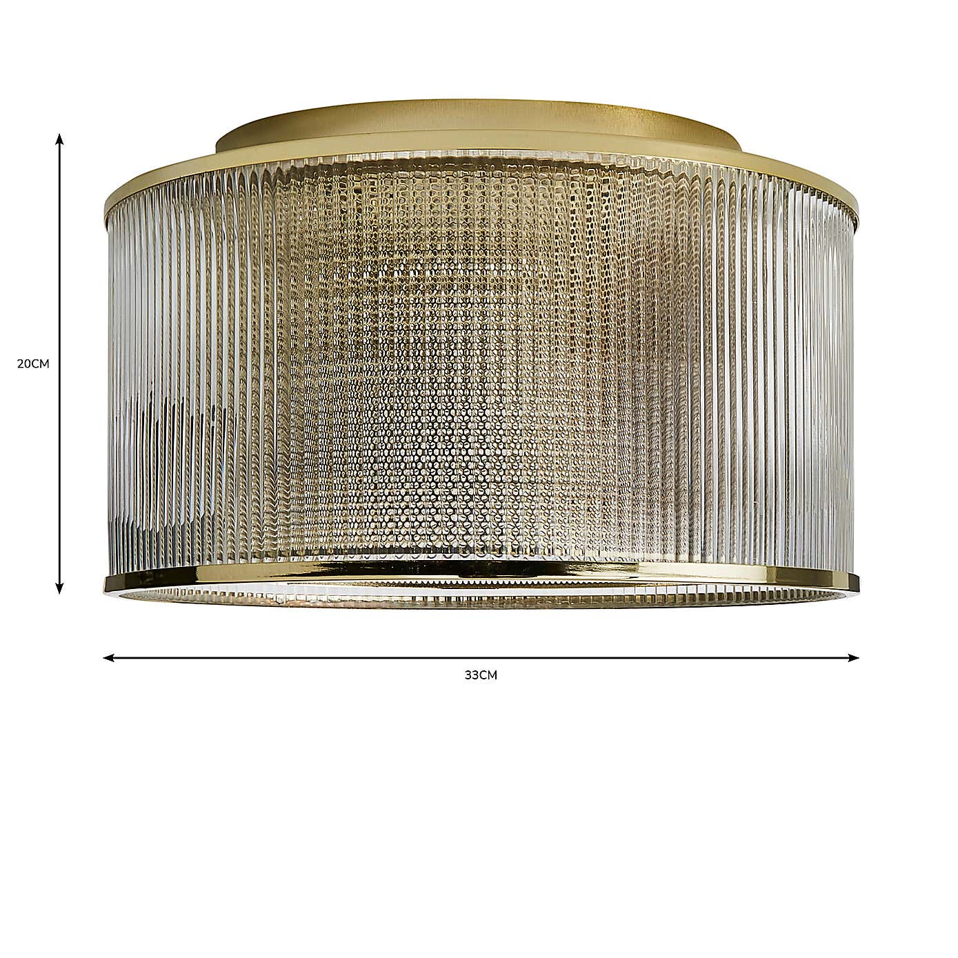 Kruze Glass Flush Ceiling Fitting