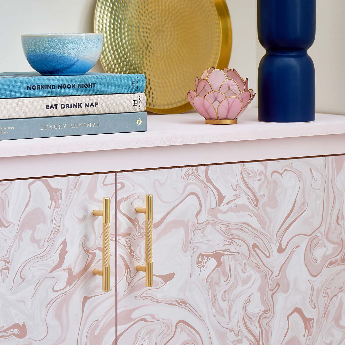 Marble Swirl Blush Self Adhesive Wallpaper