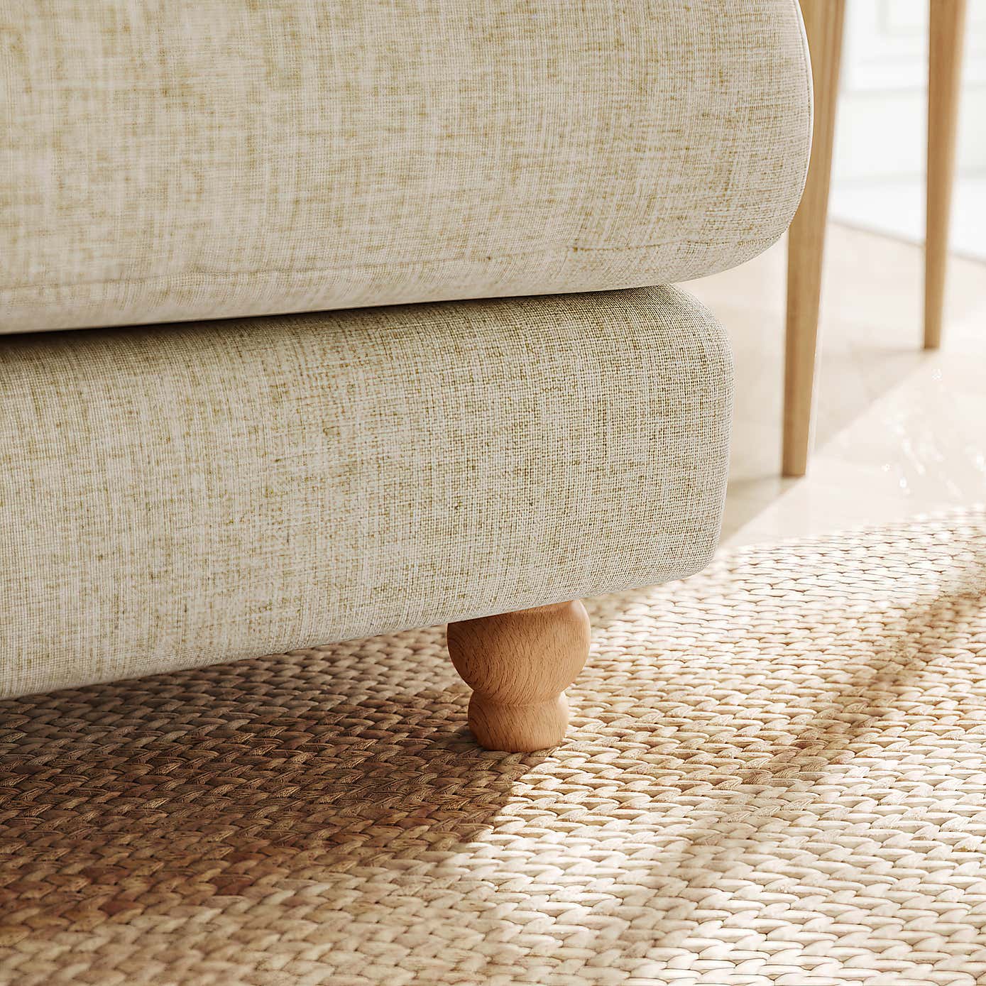 Martha Slub Faux Linen Full Corner Sofa