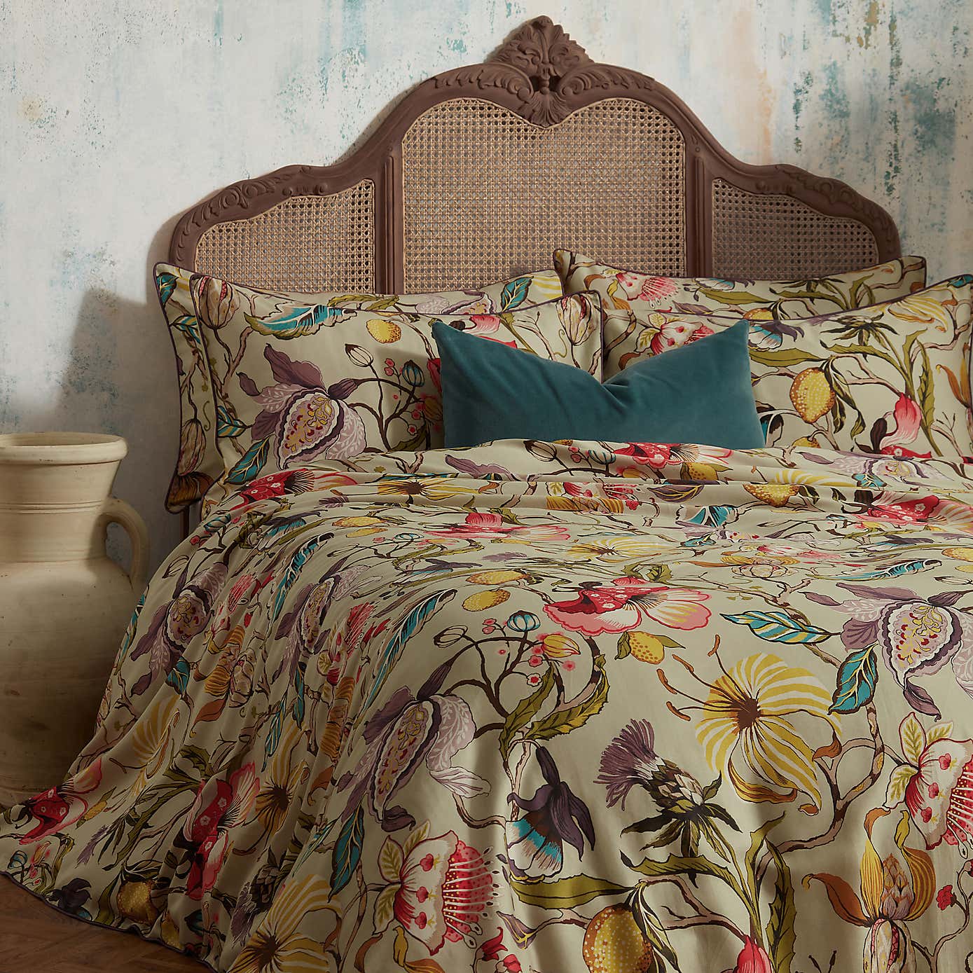 EW by Edinburgh Weavers Morton Floral 100% Cotton Sateen Duvet Cover & Pillowcase Set
