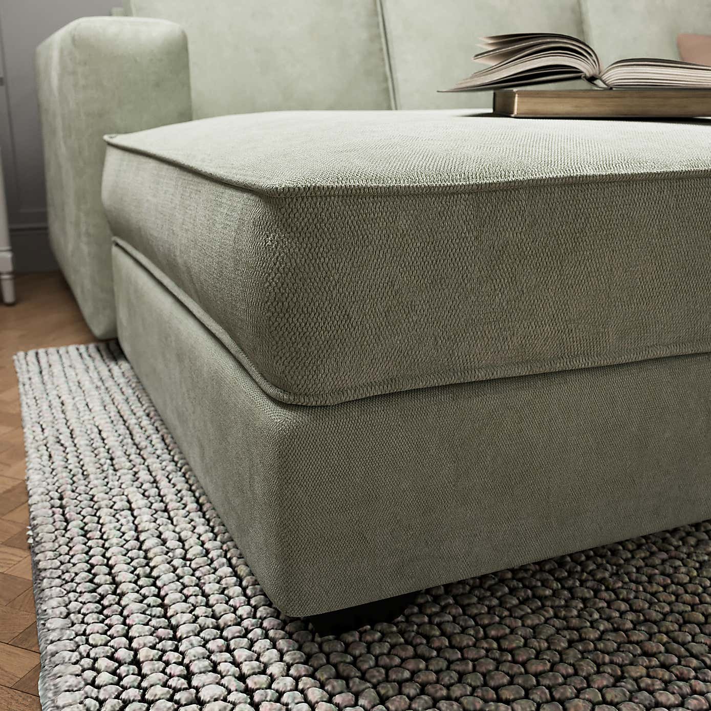 Claude Soft Tonal Chenille Corner Chaise Sofa