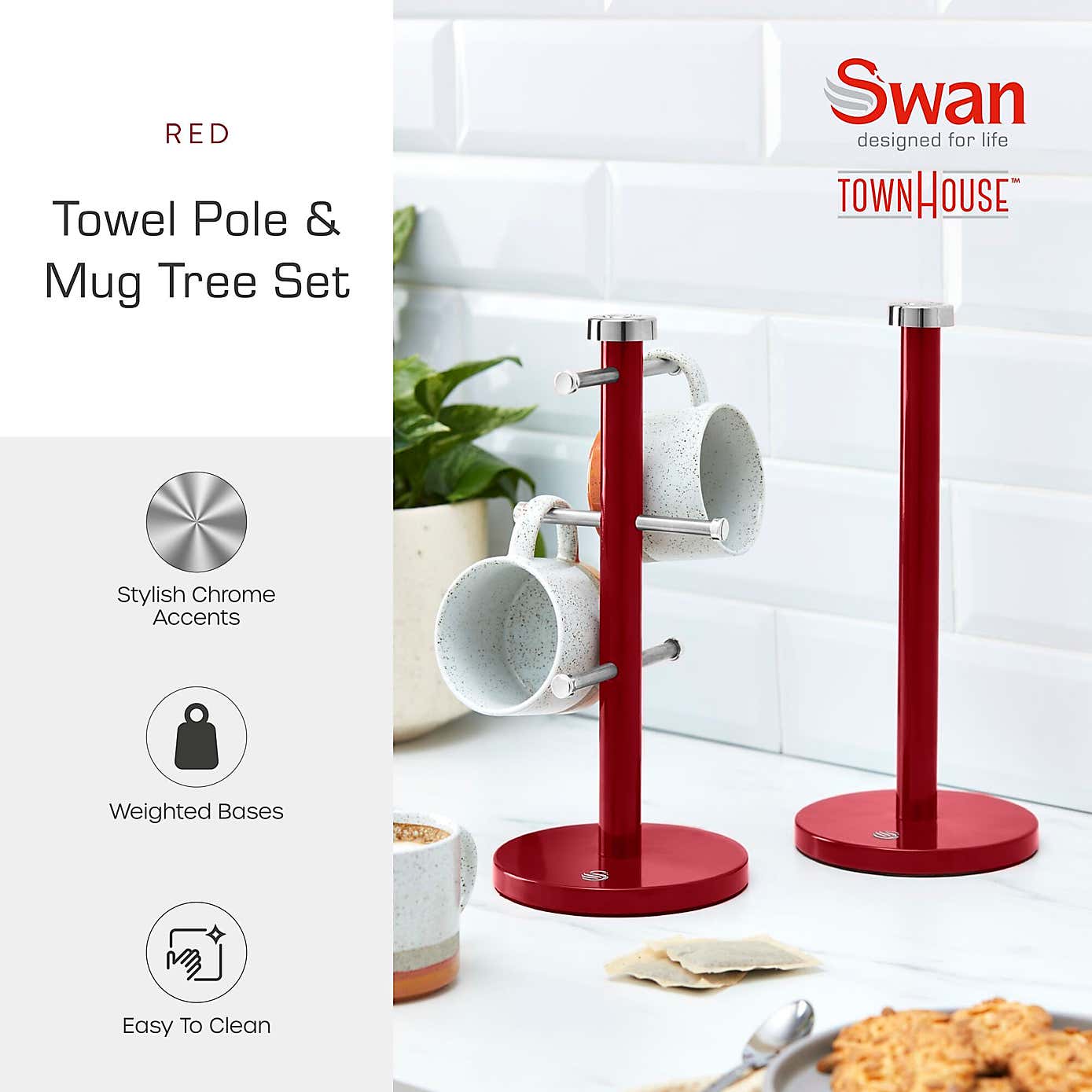 Swan Towel Pole and Mug Tree Set