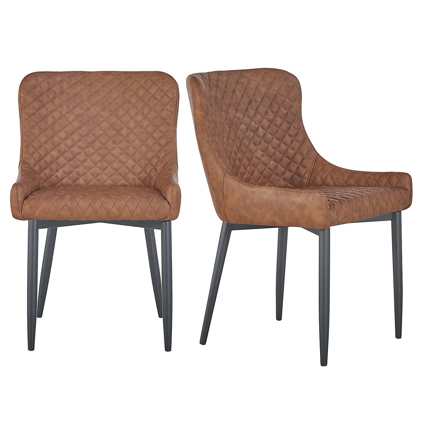 Set of 2 Montreal Dining Chairs, Faux Leather