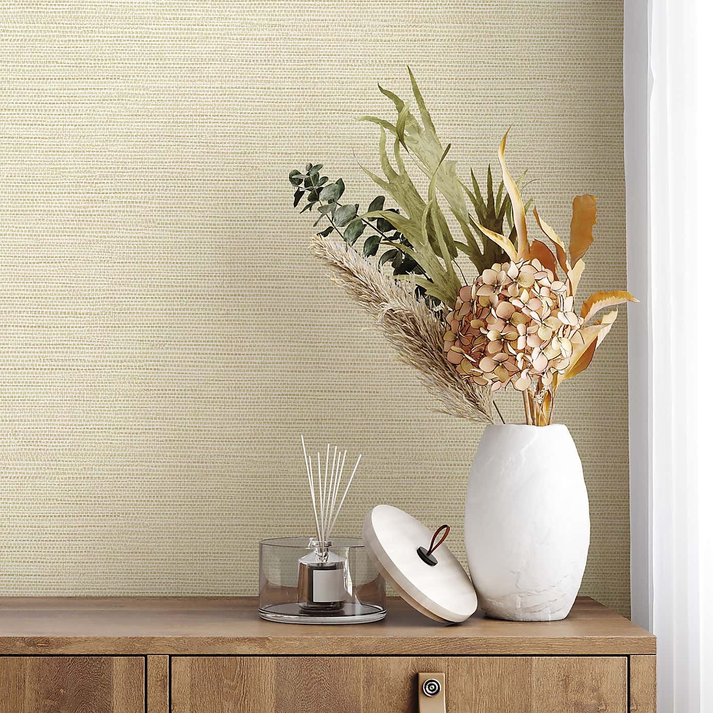 Grasscloth Plain Wallpaper