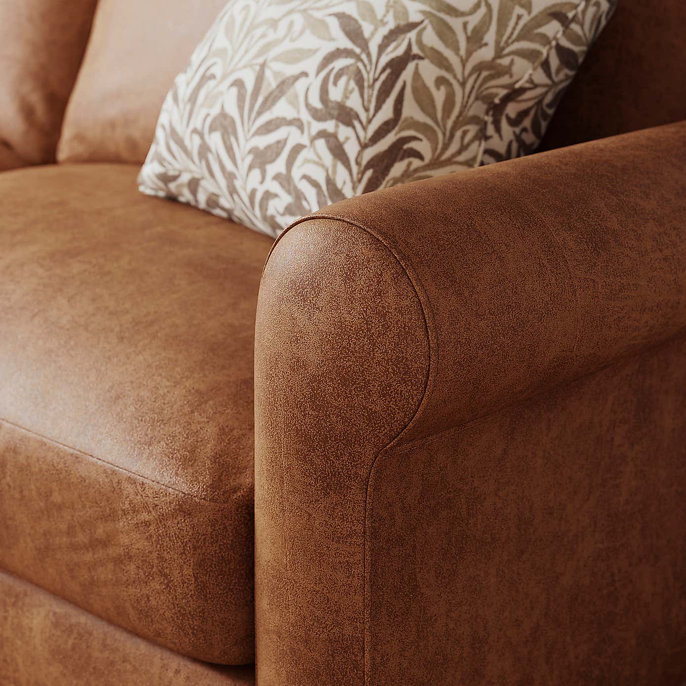 Maeve Compact Faux Leather 3 Seater Sofa