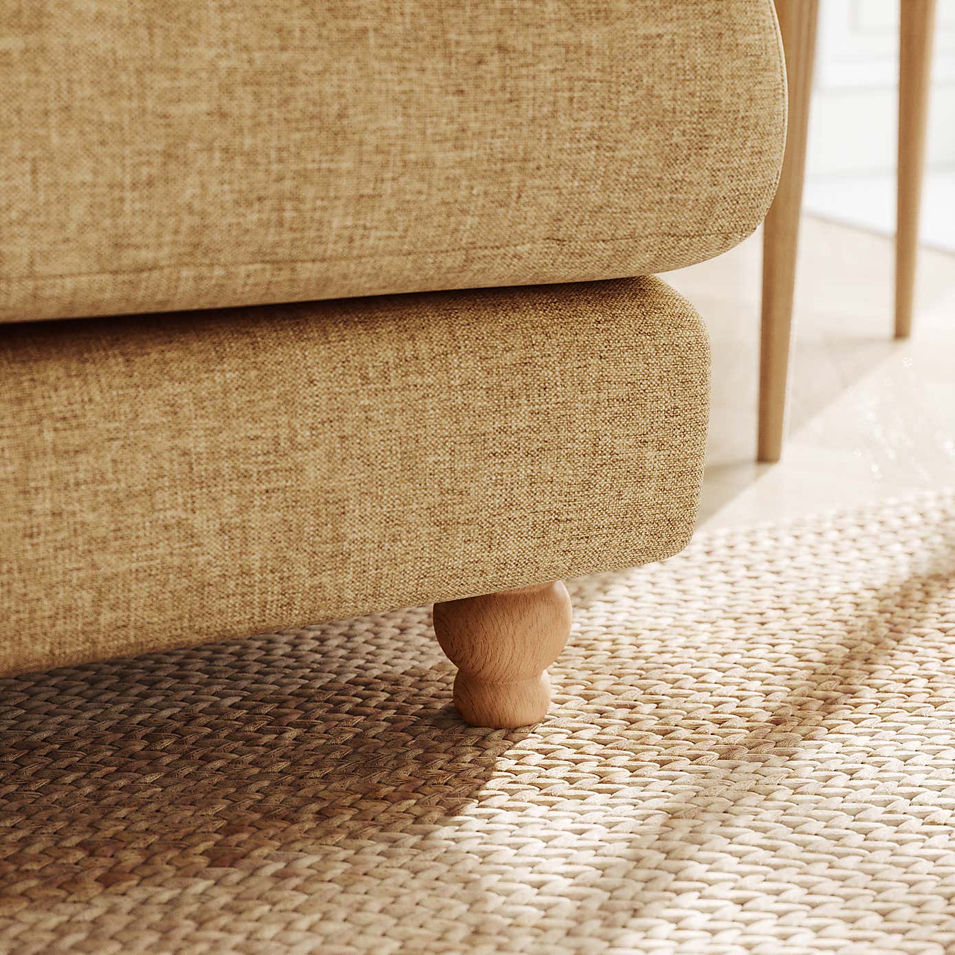 Martha Slub Faux Linen Full Corner Sofa