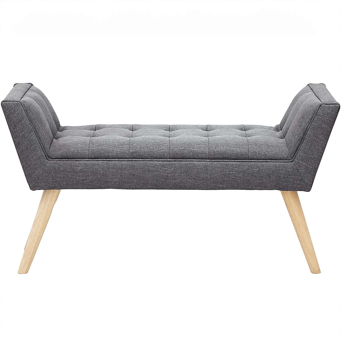 Milan Upholstered Bench Dark Grey