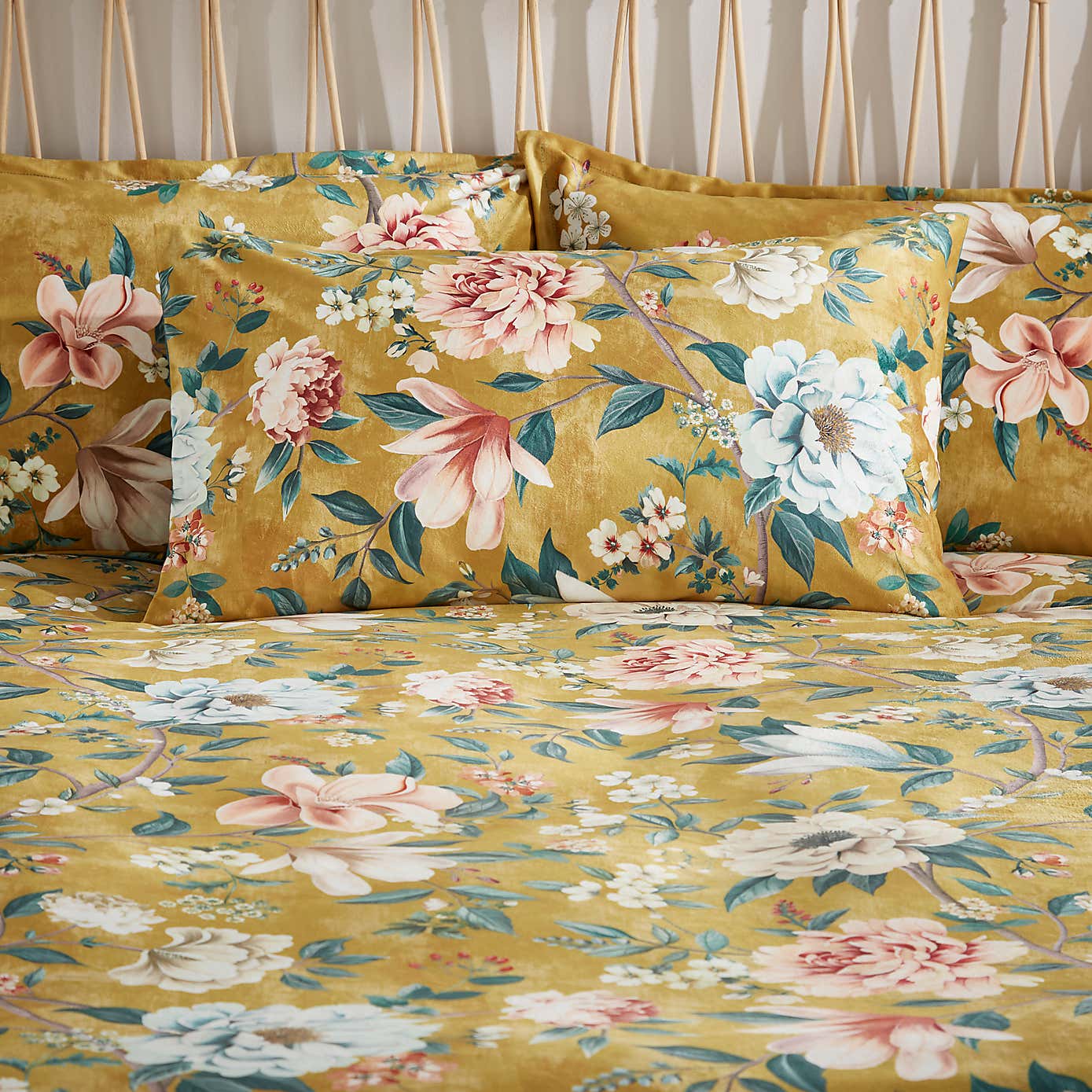 Ula Blooms Ochre Duvet Cover and Pillowcase Set