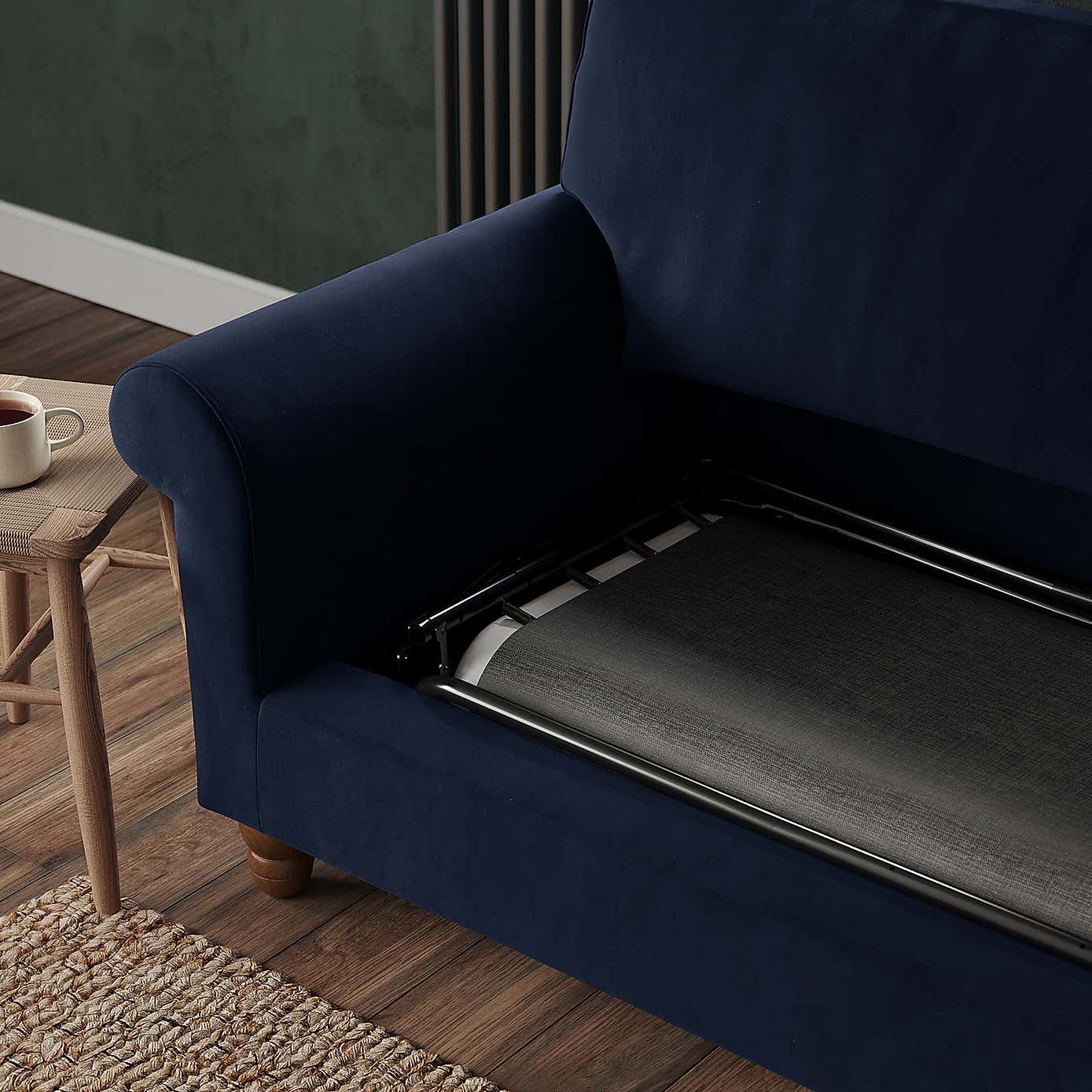 Bettie Velvet 3 Seater Double Sofa Bed