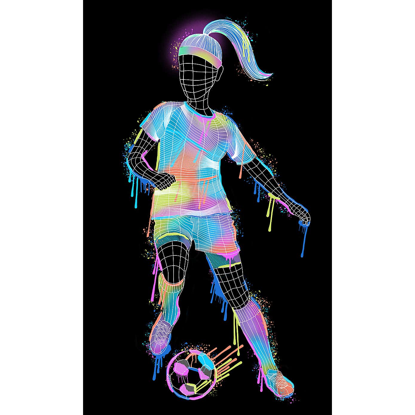 Girl Footballer Wall Mural