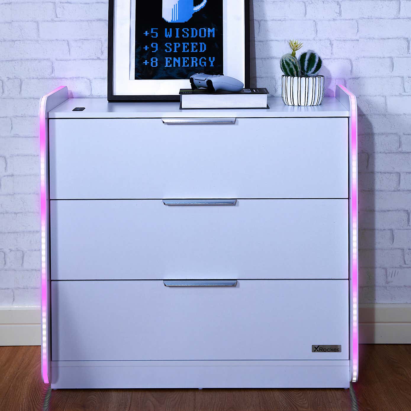 Electra Chest of 3 Drawers with LED Lights