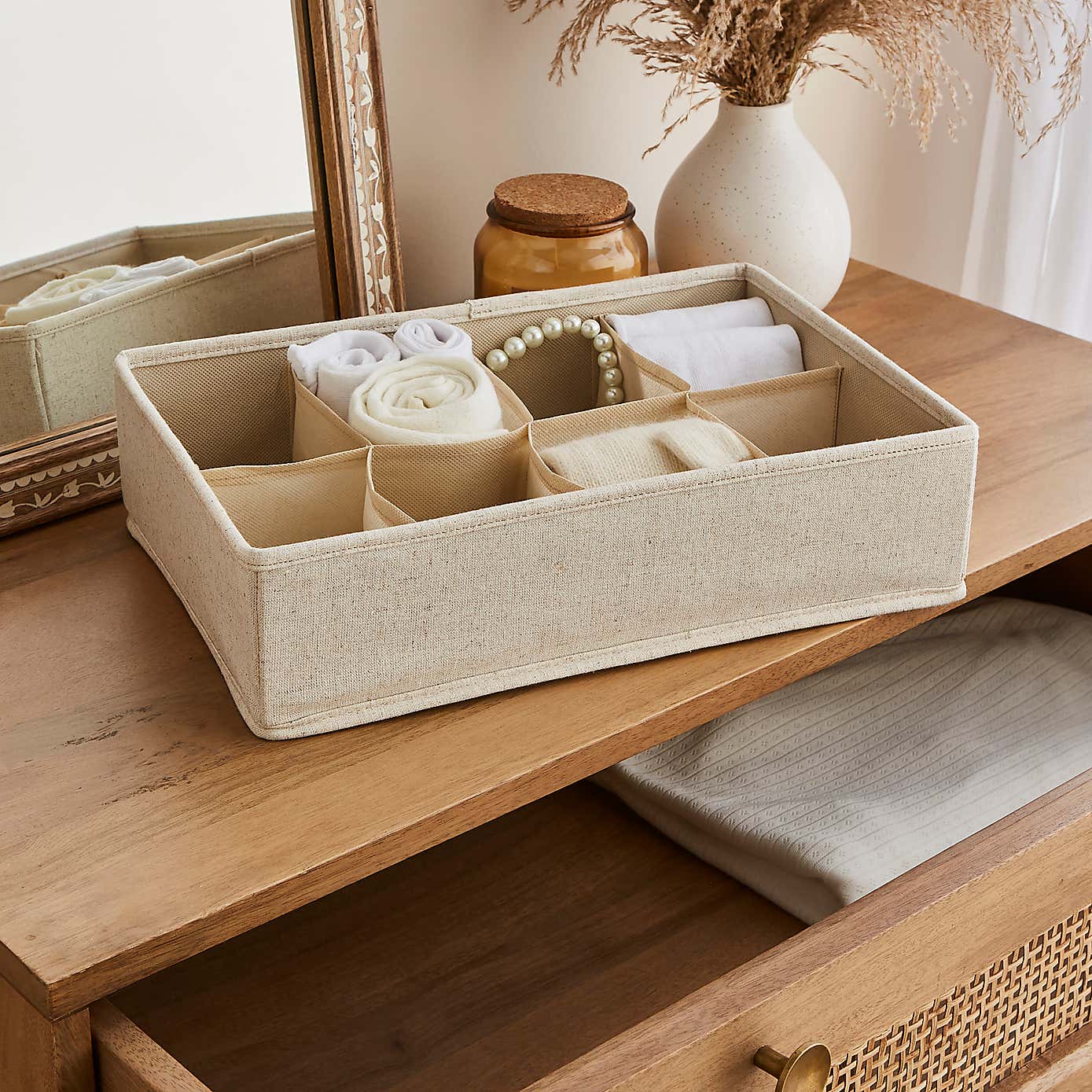 The Edited Life 8 Section Linen Drawer Organiser