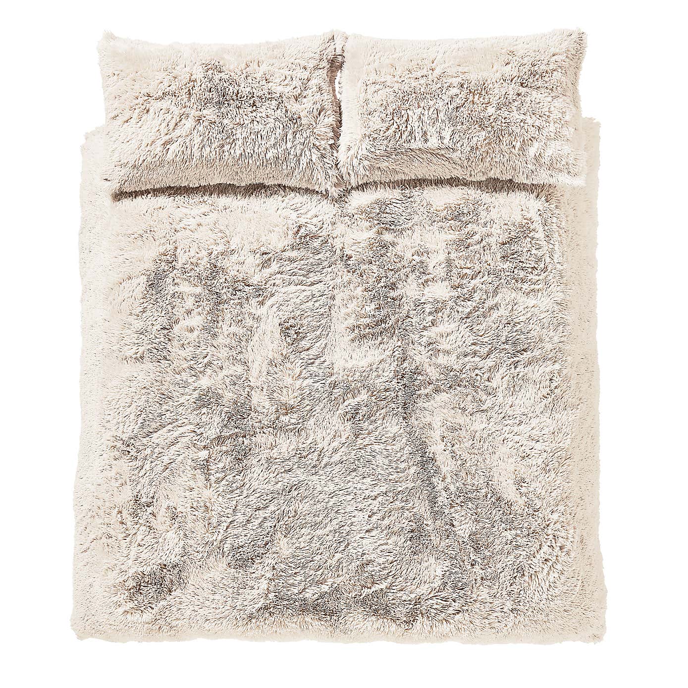 Catherine Lansfield Cuddly Faux Fur Duvet Cover & Pillowcase Set