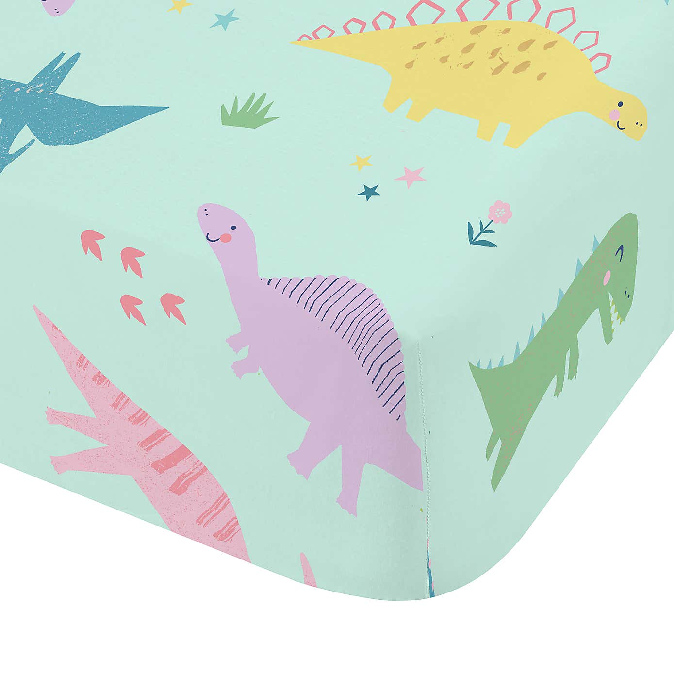 Catherine Lansfield Dinosaur Friends Fitted Sheet