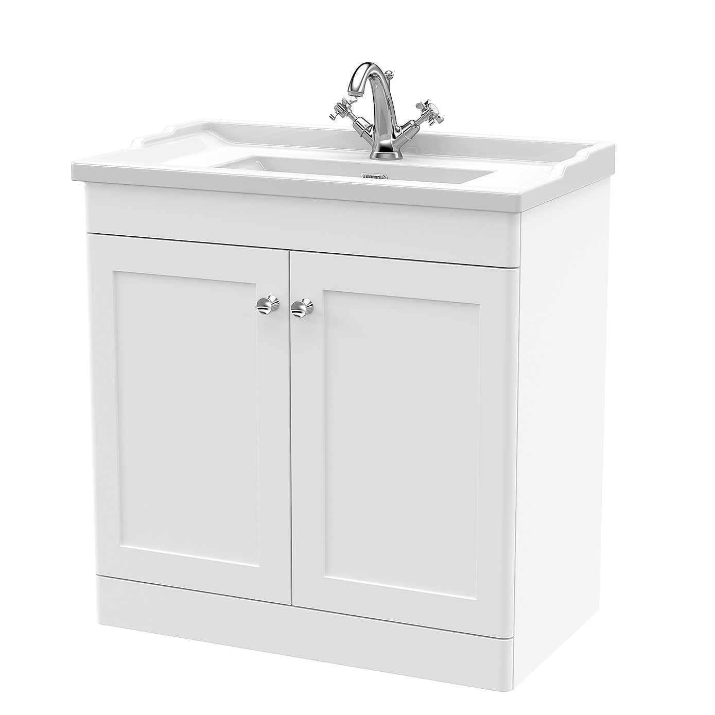 Classique Floor Standing 2 Door Vanity Unit with Ceramic Basin