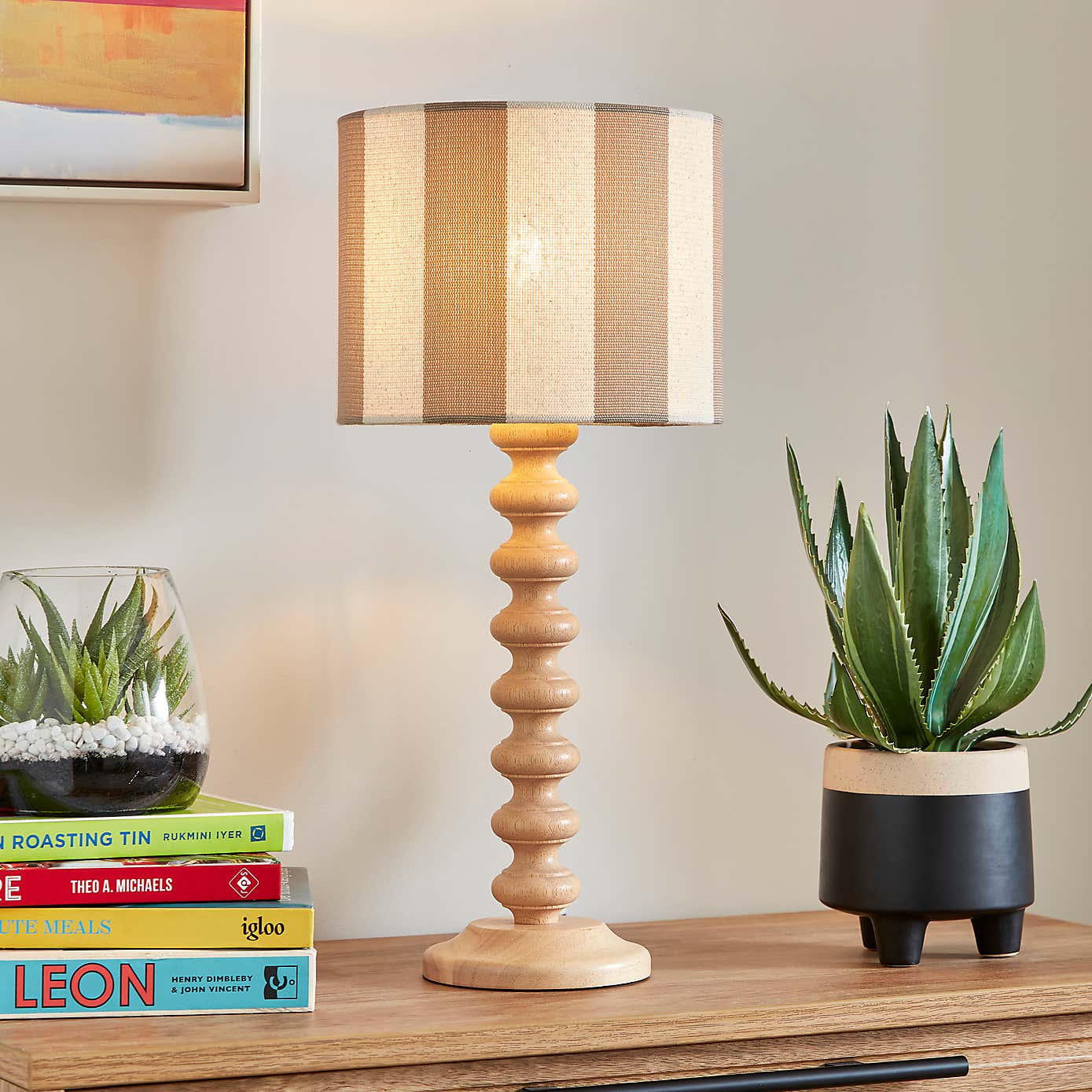 Beatrice Stripe Drum Lamp Shade